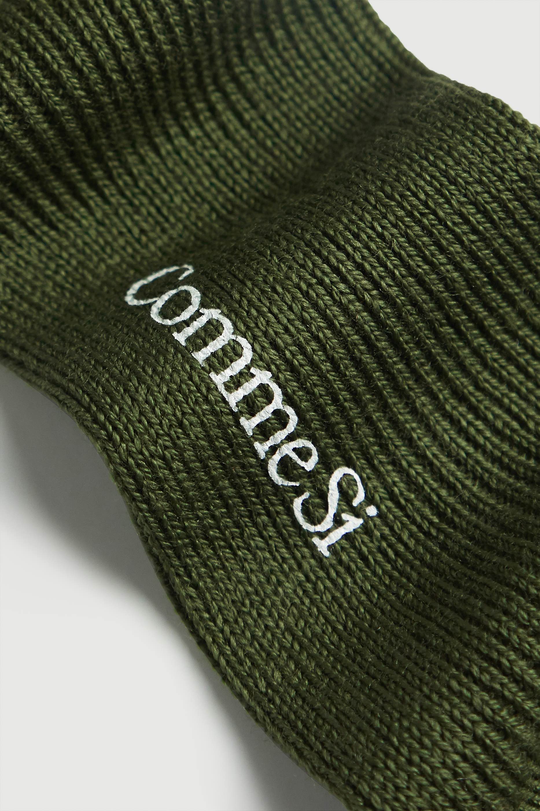 Footbed detail, The Merino Sock in Juniper, merino wool, by Comme Si